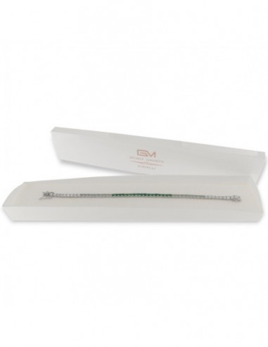 Bracciale Argento Tennis Zirconi Verdi 3MM 18CM [e0e84470]