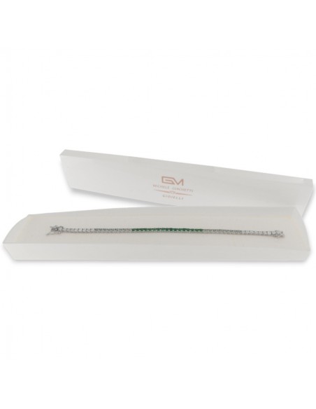 Bracciale Argento Tennis Zirconi Verdi 3MM 18CM [e0e84470]