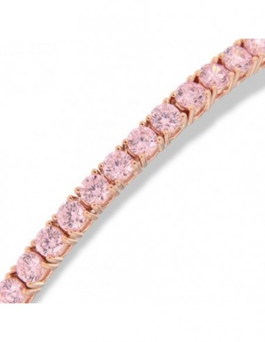 Bracciale Argento Rosato Tennis Zirconi Rosa 3MM [d5091a6b]