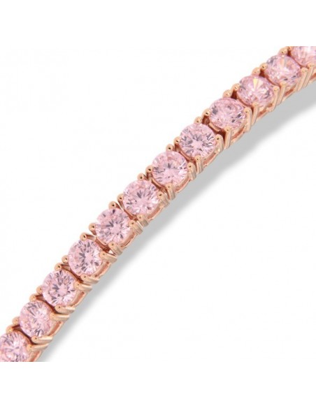 Bracciale Argento Rosato Tennis Zirconi Rosa 3MM [d5091a6b]