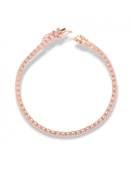 Bracciale Argento Rosato Tennis Zirconi Rosa 3MM [d0595d75]