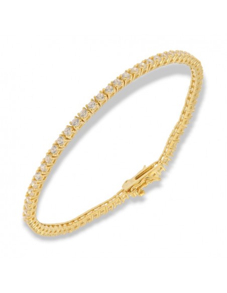 Bracciale Argento Dorato Tennis Zirconi Bianchi 2M [20df9abd]