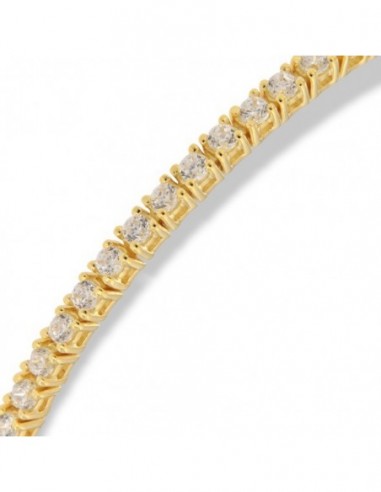 Bracciale Argento Dorato Tennis Zirconi Bianchi 2M [7e2115b0]