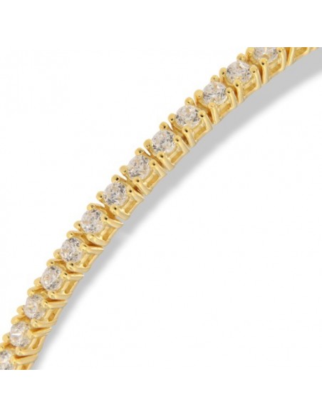 Bracciale Argento Dorato Tennis Zirconi Bianchi 2M [7e2115b0]