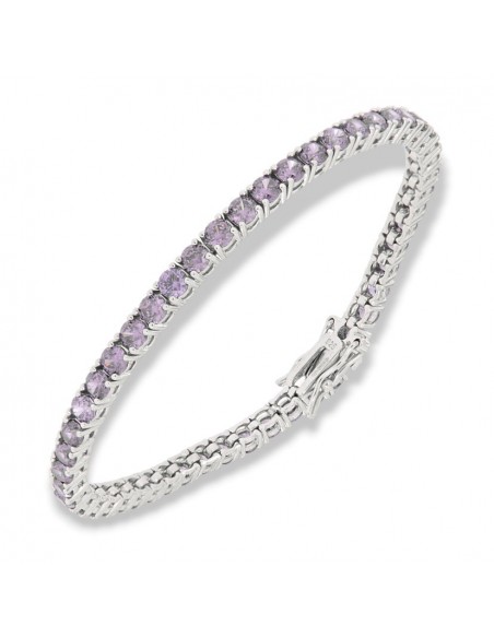 Bracciale Argento Tennis Zirconi Lilla 3MM [258fdda3]