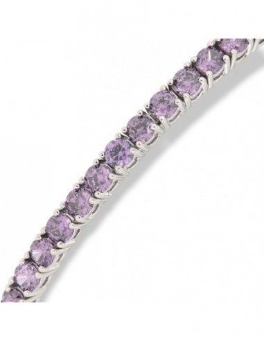 Bracciale Argento Tennis Zirconi Lilla 3MM [eb661eb5]