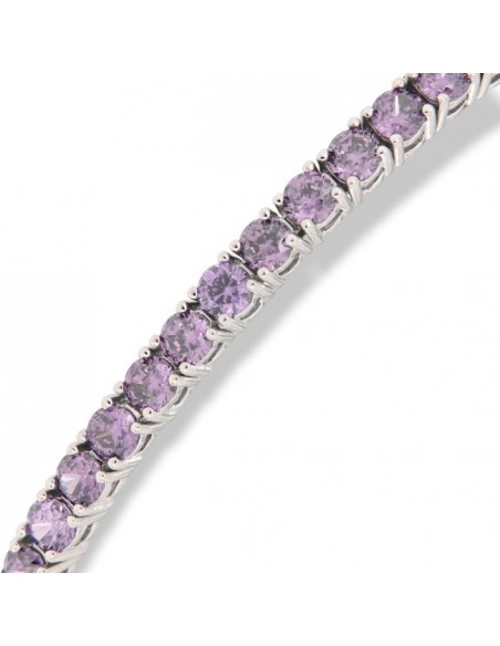 Bracciale Argento Tennis Zirconi Lilla 3MM [eb661eb5]