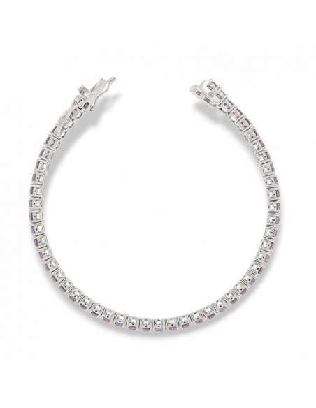 Bracciale Argento Tennis Zirconi Lilla 3MM [ee3659ab]