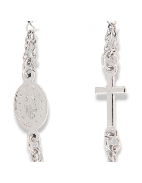Bracciale Argento Rodiato Rosario Sfere Rosso [e53fafb6]