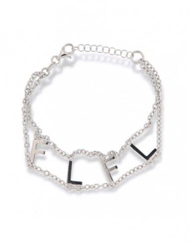 Bracciale Argento Rodiato Iniziali F. L. [d6771a51]