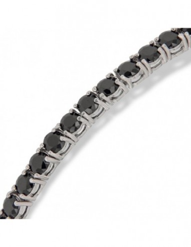 Bracciale Argento Tennis Zirconi Neri 3MM 20CM [548b854e]