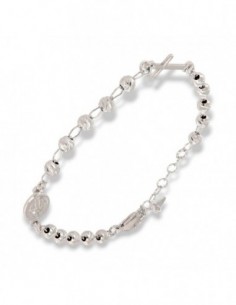 Bracciale Argento Rodiato Rosario Sfere Sfaccet. [49fd1b6c]