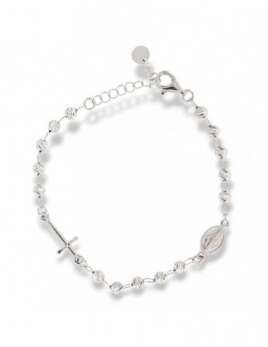 Bracciale Argento Rodiato Rosario Sfere Sfaccet. [396274e0]
