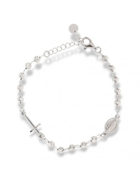 Bracciale Argento Rodiato Rosario Sfere Sfaccet. [396274e0]