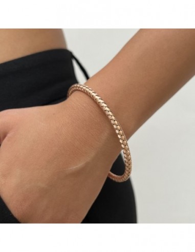 Bracciale Argento Rosato Hook Chiusura Nera [837d8229]