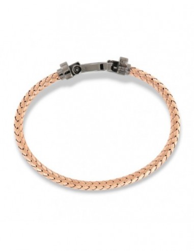 Bracciale Argento Rosato Hook Chiusura Nera [31300433]