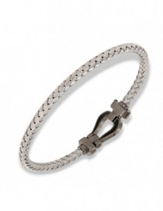 Bracciale Argento Rodiato Hook Chiusura Nera [43ea8891]
