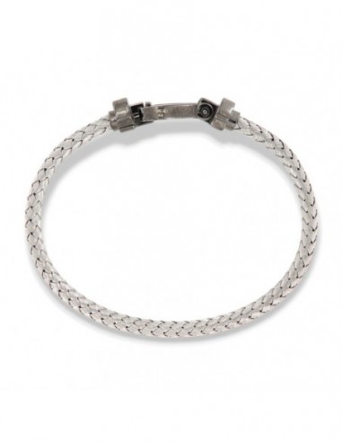 Bracciale Argento Rodiato Hook Chiusura Nera [b8c56d31]