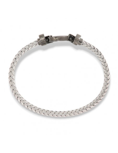 Bracciale Argento Rodiato Hook Chiusura Nera [b8c56d31]