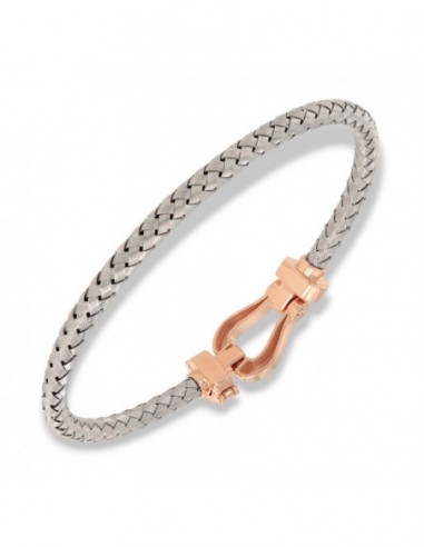Bracciale Argento Rodiato Hook Chiusura Rosata [f4f74995]