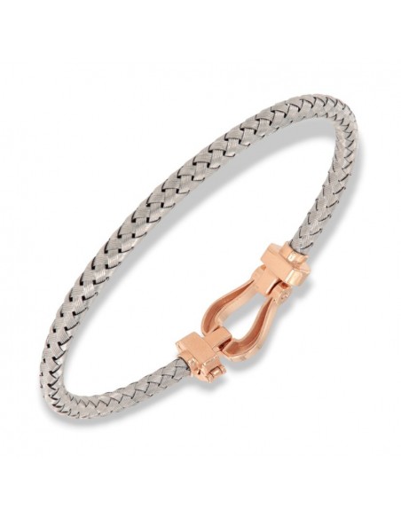 Bracciale Argento Rodiato Hook Chiusura Rosata [f4f74995]