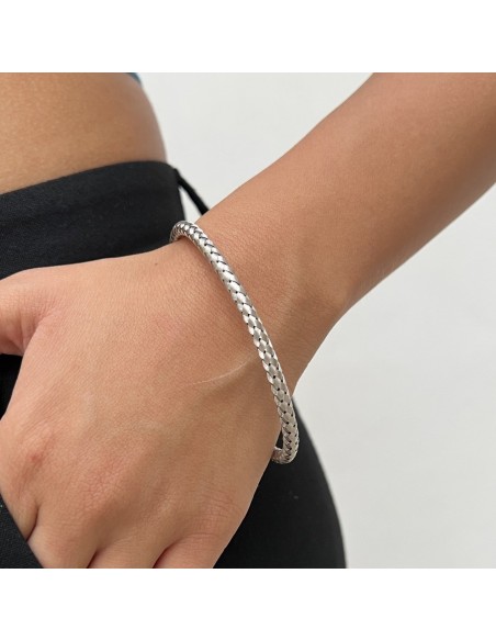 Bracciale Argento Rodiato Hook Chiusura Rosata [8d24332a]