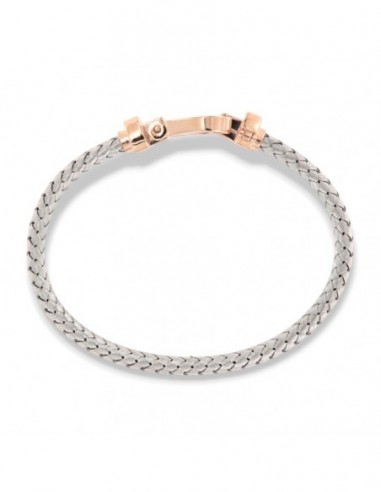 Bracciale Argento Rodiato Hook Chiusura Rosata [3f69b530]
