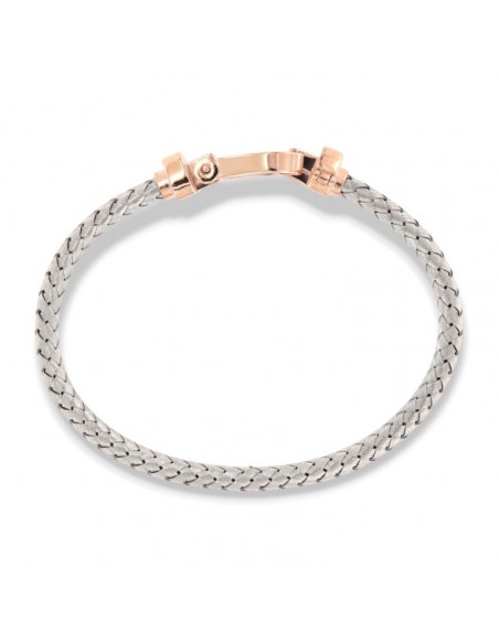 Bracciale Argento Rodiato Hook Chiusura Rosata [3f69b530]