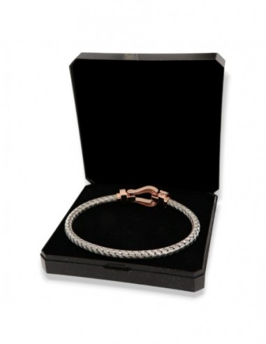 Bracciale Argento Rodiato Hook Chiusura Rosata [88747434]