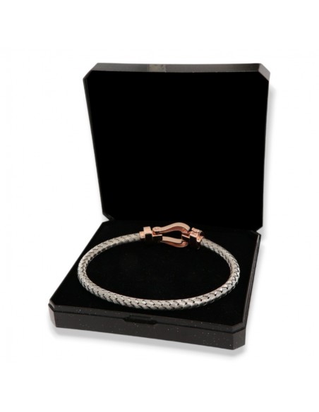 Bracciale Argento Rodiato Hook Chiusura Rosata [88747434]