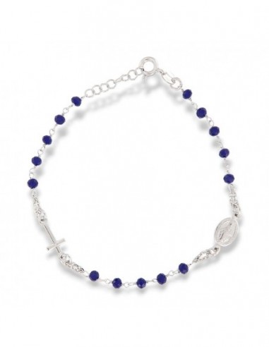 Bracciale Argento Rodiato Rosario Sfere Blu [aa2ebe35]