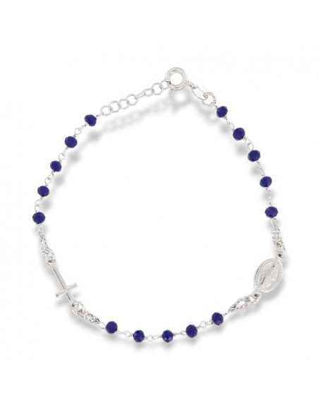 Bracciale Argento Rodiato Rosario Sfere Blu [aa2ebe35]