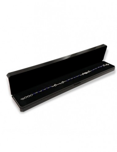 Bracciale Argento Rodiato Rosario Sfere Blu [1d337f31]
