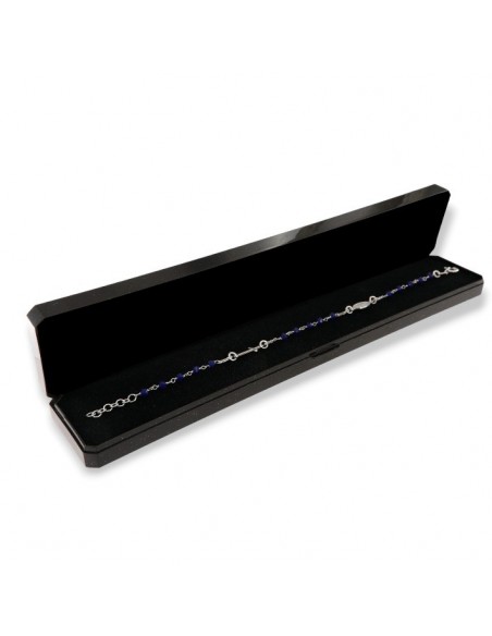 Bracciale Argento Rodiato Rosario Sfere Blu [1d337f31]