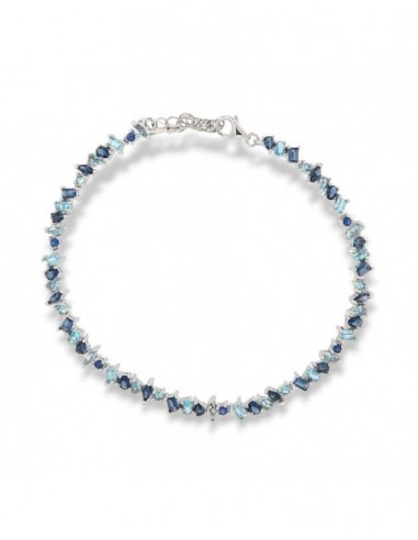 Bracciale Argento Tennis Mixed Shapes Celeste/Blu [2d826634]