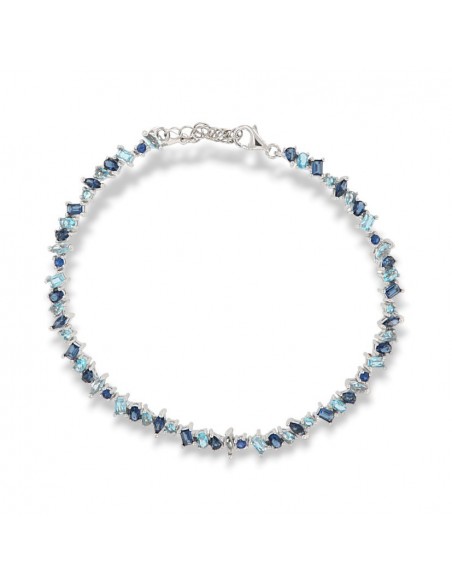 Bracciale Argento Tennis Mixed Shapes Celeste/Blu [2d826634]