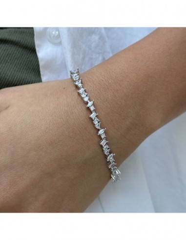 Bracciale Argento Tennis Mixed Shapes Bianco [bb194727]