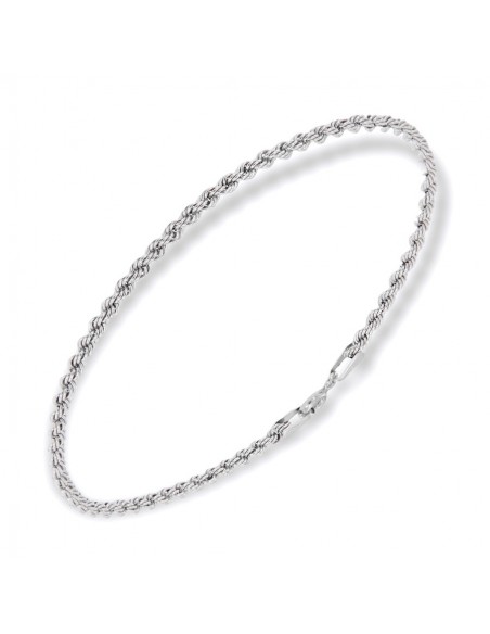Bracciale Oro Bianco Maglia Rope Sottile [a2483dd4]