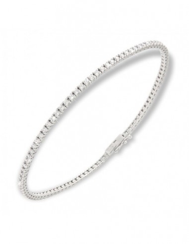 Bracciale Oro Bianco Tennis Zirconi Bianchi 2MM 20 [6f2b33e7]