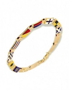 Bracciale oro giallo con bandiere nautiche Arcadia [11148e84]