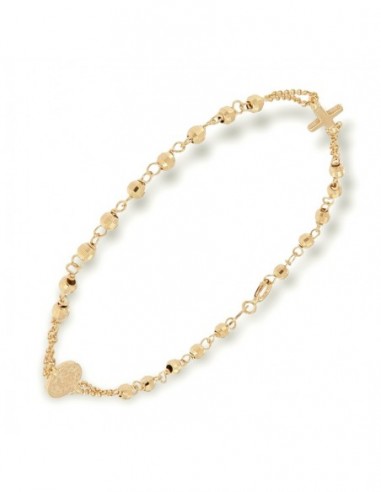Bracciale Oro Giallo Rosario Sfere Sfaccettate [46cf6b06]