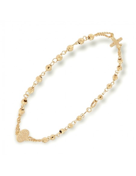 Bracciale Oro Giallo Rosario Sfere Sfaccettate [46cf6b06]