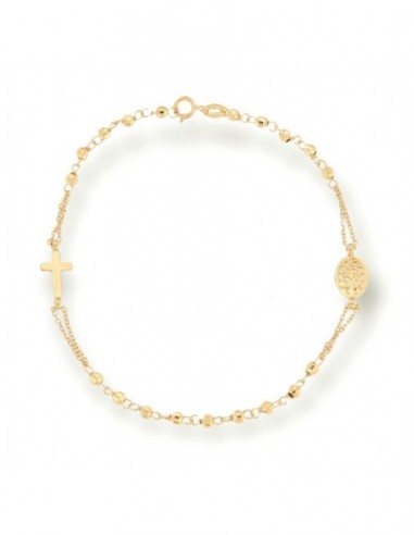 Bracciale Oro Giallo Rosario Sfere Sfaccettate [5ee5517d]