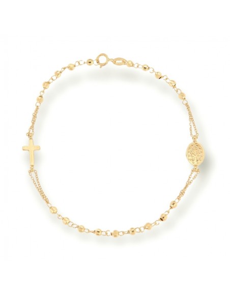 Bracciale Oro Giallo Rosario Sfere Sfaccettate [5ee5517d]