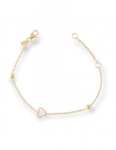 Bracciale Oro Giallo Neonato Ciondolo Cuore Vuoto [276b1edf]