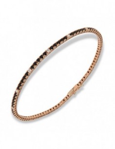 Bracciale Oro Rosa Tennis Zirconi Neri/Bianchi 2MM [228d4170]