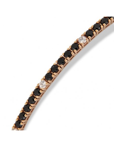 Bracciale Oro Rosa Tennis Zirconi Neri/Bianchi 2MM [05b67806]