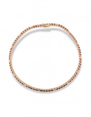 Bracciale Oro Rosa Tennis Zirconi Neri/Bianchi 2MM [00e63f18]
