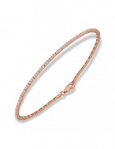 Bracciale Oro Rosa Tennis Zirconi Bianchi 1MM [eabe085d]
