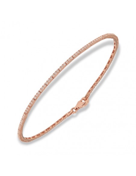 Bracciale Oro Rosa Tennis Zirconi Bianchi 1MM [eabe085d]